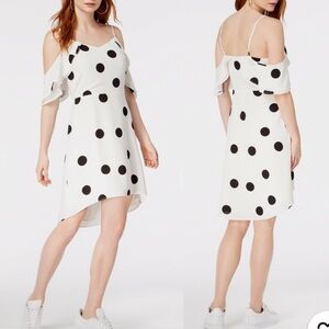 Bar III White and Black Polka Dot Dress
